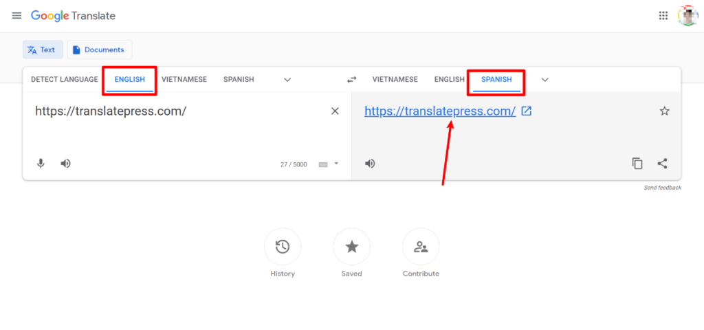 Automatically translate website using Google Translate