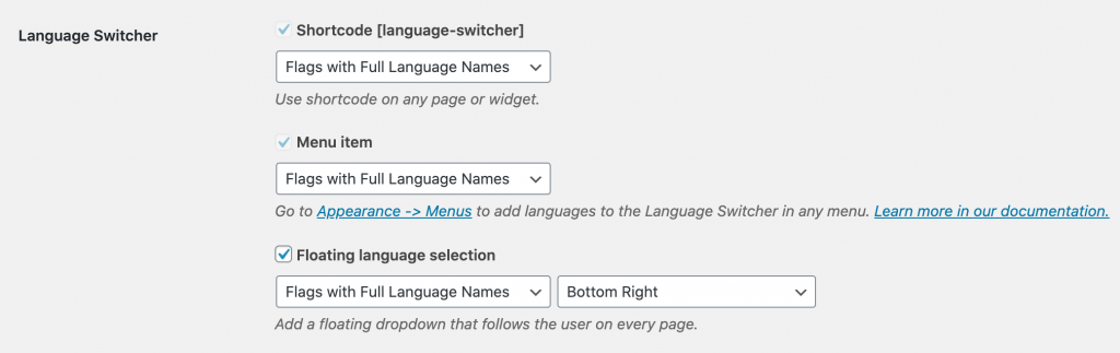 language switcher