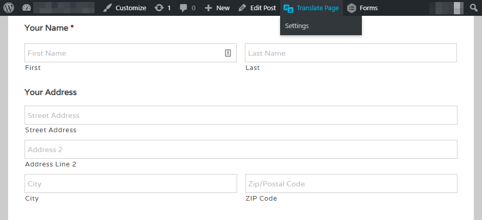 Opening the TranslatePress editor.