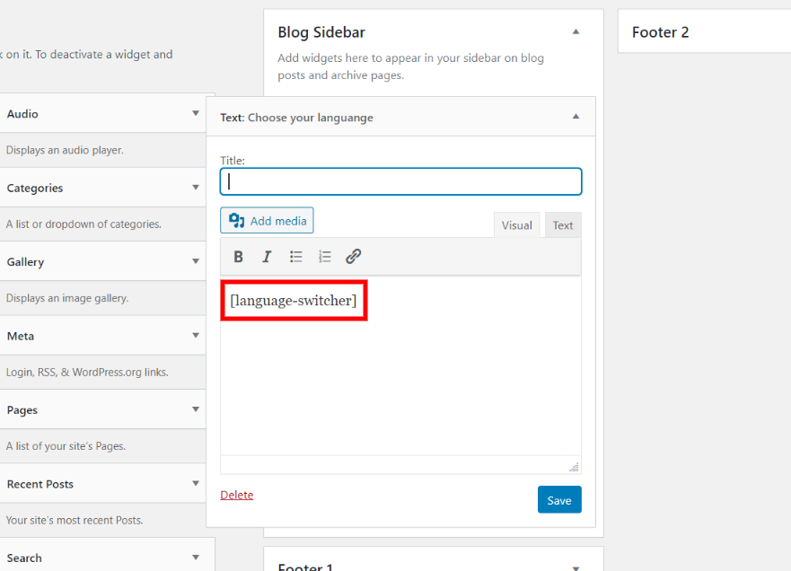 Sidebar language switcher for your Bilingual website