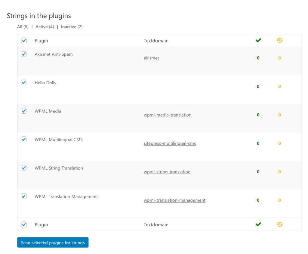 Scan plugins