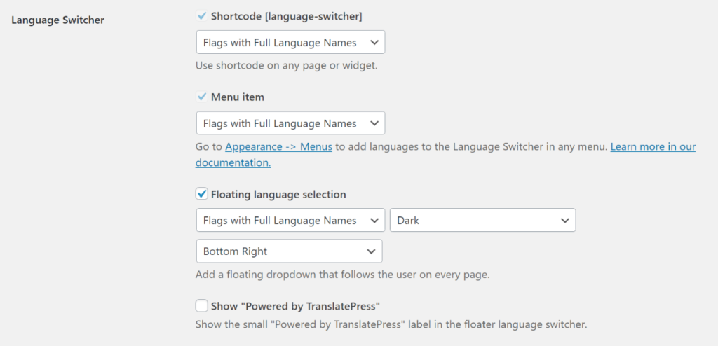 Language switcher