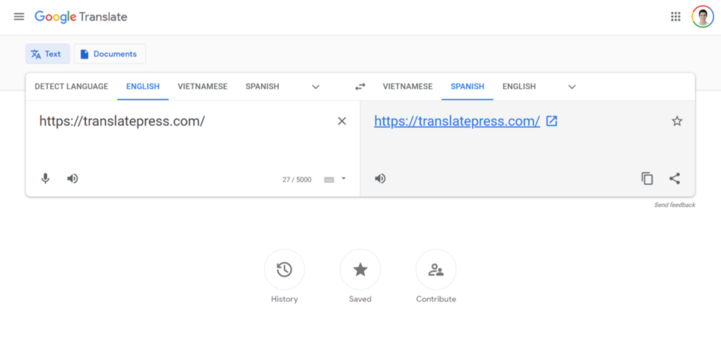 Google Translate free website translation tool