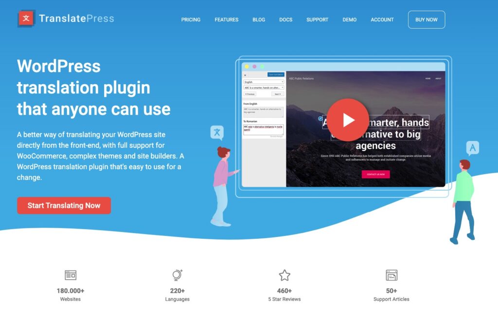 TranslatePress WordPress translation plugin homepage