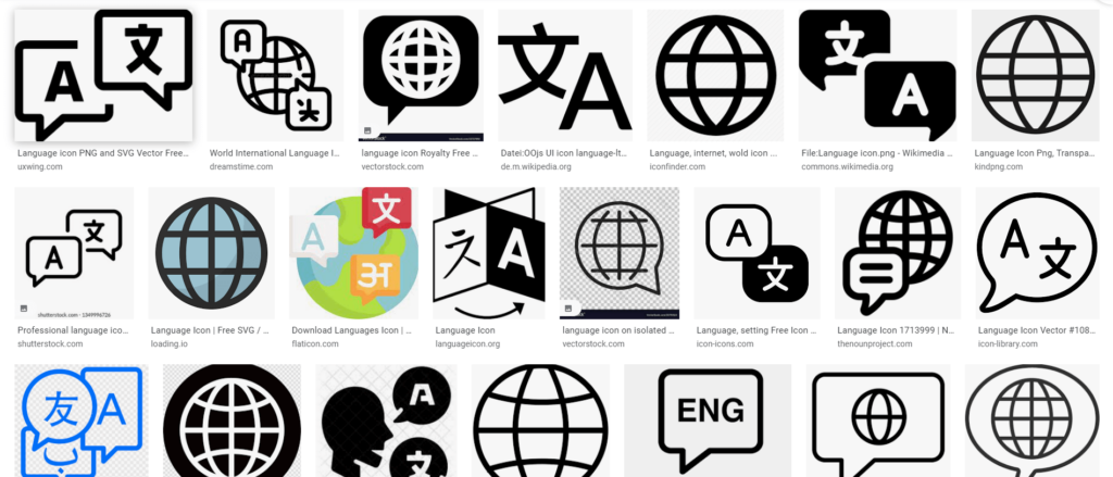 language switch icon google search