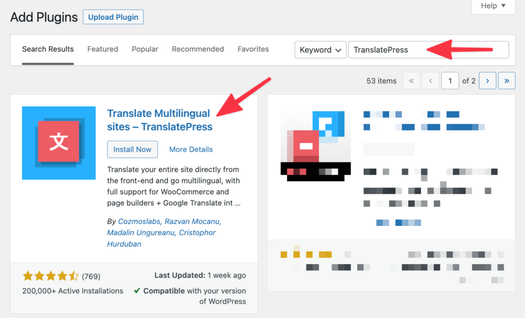 install TranslatePress once you get docs back from your translation companies