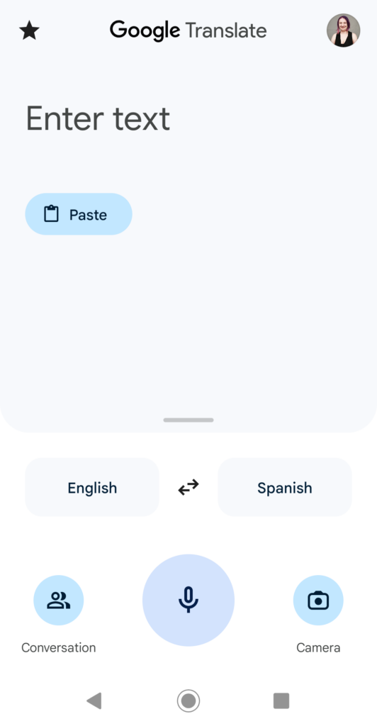 Yandex Translate vs Google Translate: Google Translate mobile app